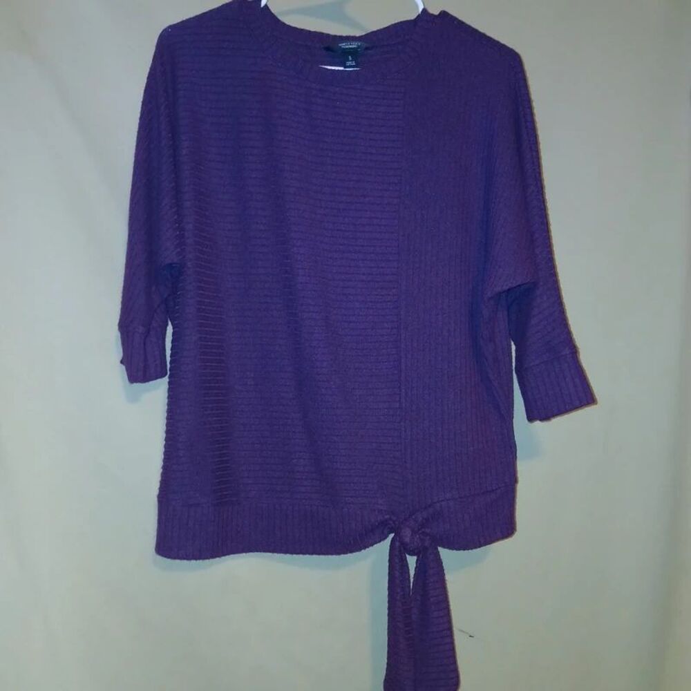 Simply Vera Vera Wang Women’s Ribbed Tie-Hem Sweater size small